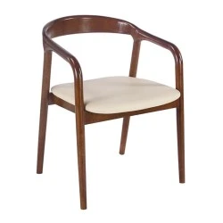 SIMONE Armchair Walnut, Pu Ecru SIMONE Armchair Walnut, Pu Ecru
