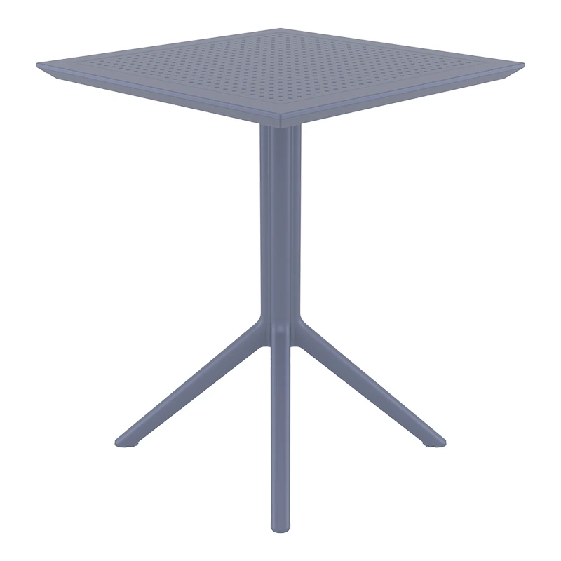 ΣΚΑΙ ΤΡΑΠΕΖΙ ΠΤΥΣ/ΝΟ 60Χ60X74εκ. DARK GREY ΠΟΛ/ΝΙΟΥ - 20.0282