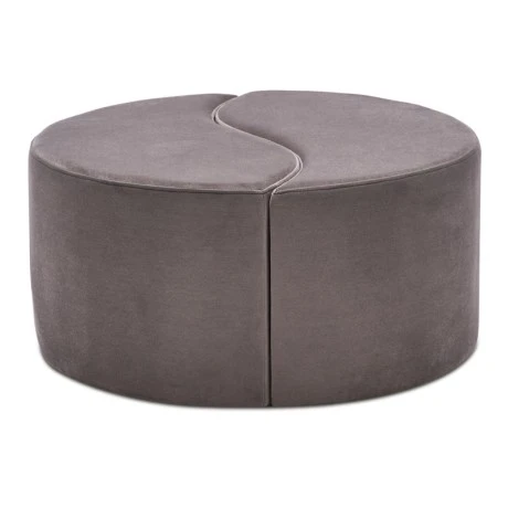 Alis Megapap velvet stool in light grey color 80x80x40cm.