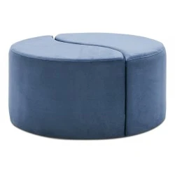 Alis Megapap velvet stool in blue color 80x80x40cm. Alis Megapap velvet stool in blue color 80x80x40cm.