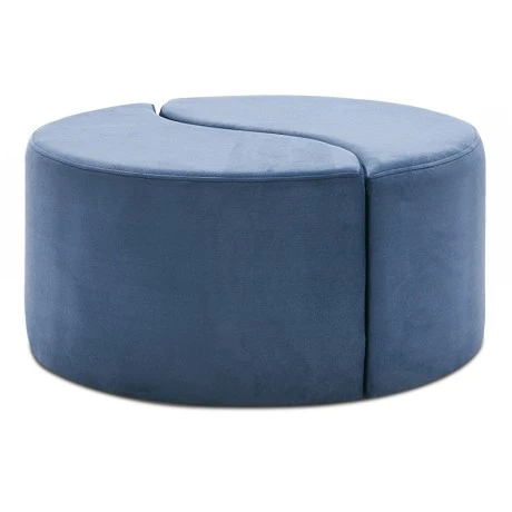 Alis Megapap velvet stool in blue color 80x80x40cm.