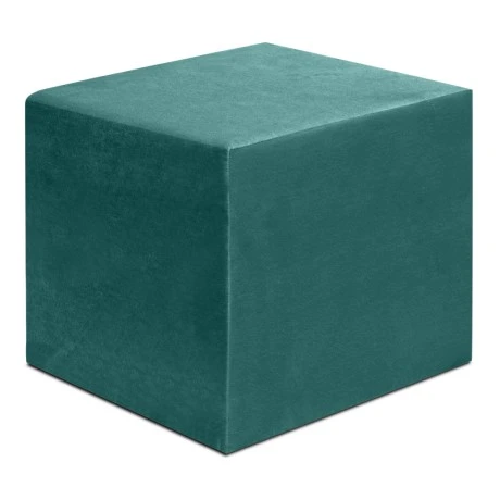 April Megapap velvet fabric stool in dark green color 40x40x40cm.