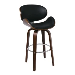 GOMEZ Bar Stool Walnut/Pu Black