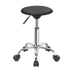 Glory side stool by chrome and Abs in black color 32x45/57cm.