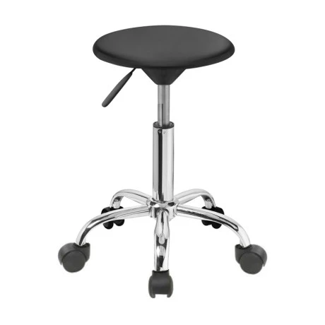 Glory side stool by chrome and Abs in black color 32x45/57cm.