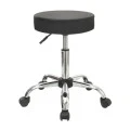 GLORY Stool Pu Black/Chromed Base (Dia35x51/67cm)
