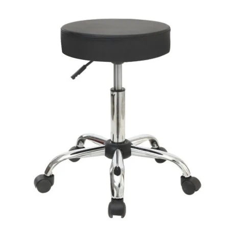 GLORY Stool Pu Black/Chromed Base (Dia35x51/67cm)