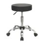 GLORY Stool Pu Black/Chromed Base (Dia35x51/67cm)
