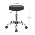 GLORY Stool Pu Black/Chromed Base (Dia35x51/67cm)