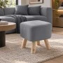 WOODEN STOOL WITH GREY CUSHION TOP 30X33CM