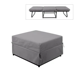 LOGAN Stool-Bed, Grey Fabric 72x72x42cm LOGAN Stool-Bed, Grey Fabric 72x72x42cm
