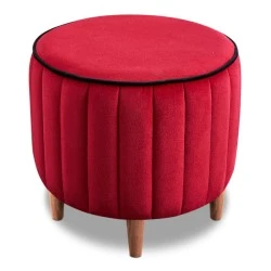 Lindy Megapap velvet stool in red color 40x40x40cm. Lindy Megapap velvet stool in red color 40x40x40cm.