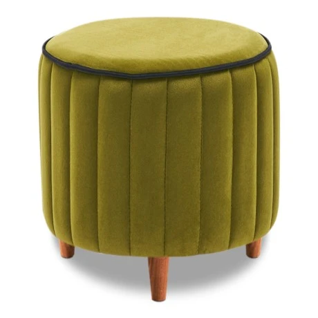 Lindy Megapap velvet stool in green color 40x40x40cm.