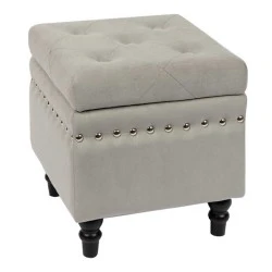 LOKO Storage Stool Black/Fabric Grey Velure LOKO Storage Stool Black/Fabric Grey Velure