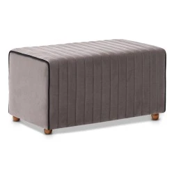 Σκαμπώ Mabel Megapap βελούδινο χρώμα γκρι 80x40x40εκ. Σκαμπώ Mabel Megapap βελούδινο χρώμα γκρι 80x40x40εκ.