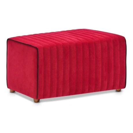 Mabel Megapap velvet stool in red color 80x40x40cm.