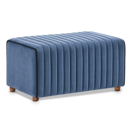 Mabel Megapap velvet stool in blue color 80x40x40cm.