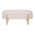 LENGTHY STOOL WITH CREAM CUSHION AND WOODEN LEGS 108X41X48CM