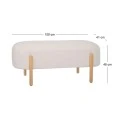 LENGTHY STOOL WITH CREAM CUSHION AND WOODEN LEGS 108X41X48CM