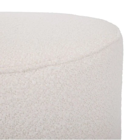 CIRCLE STOOL WITH CREAM CUSHION ON WOODEN BASE 41X41X44CM