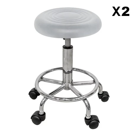 Σκαμπό Μπάρ 2τμχ Bar 70 Λευκό Pu 38x38x65εκ.
