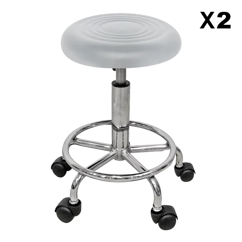 Σκαμπό Μπάρ 2τμχ Bar 70 Λευκό Pu 38x38x65εκ.