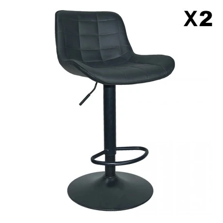 Σκαμπό Μπάρ 2τμχ Bar93 Black Pu 48x50x107.5εκ.