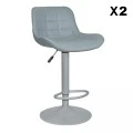 Σκαμπό Μπάρ 2τμχ Bar93 Grey Pu 48x50x107.5εκ.