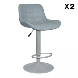 Σκαμπό Μπάρ 2τμχ Bar93 Grey Pu 48x50x107.5εκ. Σκαμπό Μπάρ 2τμχ Bar93 Grey Pu 48x50x107.5εκ.
