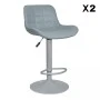 Σκαμπό Μπάρ 2τμχ Bar93 Grey Pu 48x50x107.5εκ.
