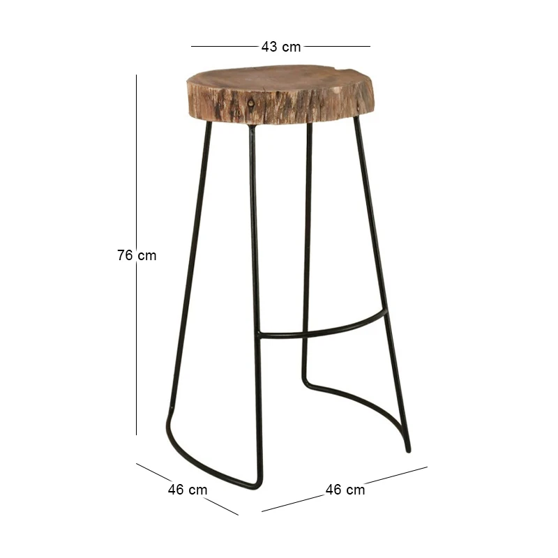 ATRIUM Bar Stool Acacia Natural Finish (Black Paint)