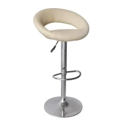 Belt bar stool with metallic frame and Pu coating in ecru color 54x49x82/103cm. Belt bar stool with metallic frame and Pu coating in ecru color 54x49x82/103cm.