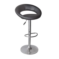 Belt bar stool with metallic frame and Pu coating in black color 54x49x82/103cm. Belt bar stool with metallic frame and Pu coating in black color 54x49x82/103cm.
