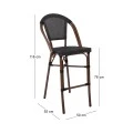 COSTA Barstool Alu Walnut/Textilene mixed Black
