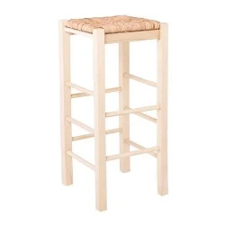 TAVERNA Bar Stool Unpainted with Rush Seat TAVERNA Bar Stool Unpainted with Rush Seat