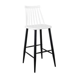 LAVIDA Bar Stool Metal Black, PP White LAVIDA Bar Stool Metal Black, PP White