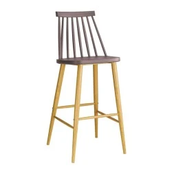 Lavida bar stool with metallic legs and Pp coating in beige sand color 43x49x107cm. Lavida bar stool with metallic legs and Pp coating in beige sand color 43x49x107cm.