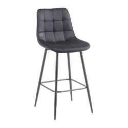 MYRIAM Bar Stool Metal Black/Fabric Velure Black MYRIAM Bar Stool Metal Black/Fabric Velure Black