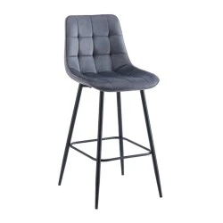 MYRIAM Bar Stool Metal Black/Fabric Velure Dark Grey MYRIAM Bar Stool Metal Black/Fabric Velure Dark Grey