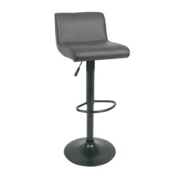 NERO Bar Stool Pu Grey/Paint Black NERO Bar Stool Pu Grey/Paint Black