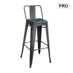 RELIX Bar Stool w/Back Steel Antique Black