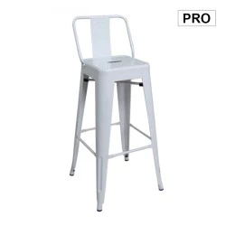 RELIX Bar Stool w/Back Steel White RELIX Bar Stool w/Back Steel White