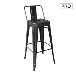 RELIX Bar Stool w/Back Steel Black