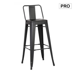 RELIX Bar Stool w/Back Steel Black Matte