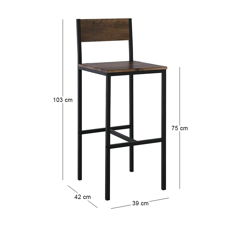 STAB BAR Stool Metal Anthracite/Antique Brown