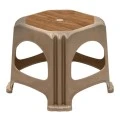Desia Megapap polypropylene stool in beige color 35x35x32cm.