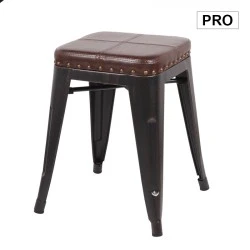 RELIX Low Stool Steel Antique Black/Pu Seat Dark Brown RELIX Low Stool Steel Antique Black/Pu Seat Dark Brown