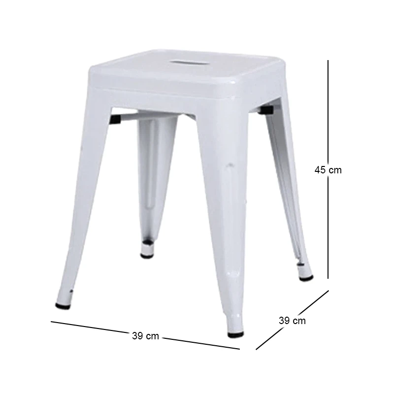 RELIX Low Stool Steel White