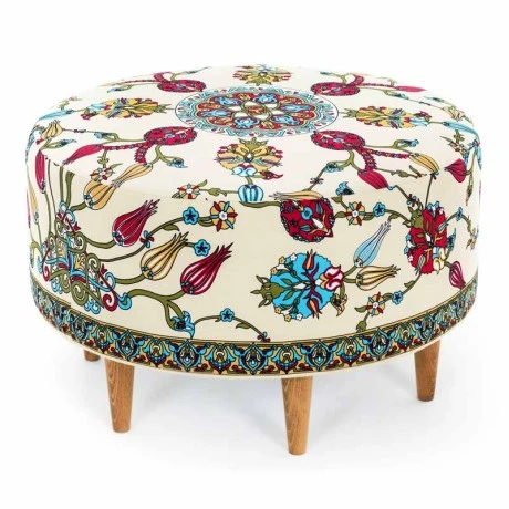 Rimini Megapap fabric stool multicolor 65x65x40cm.
