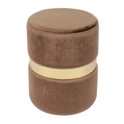 TOMMY Stool Gold/Fabric Brown Velure